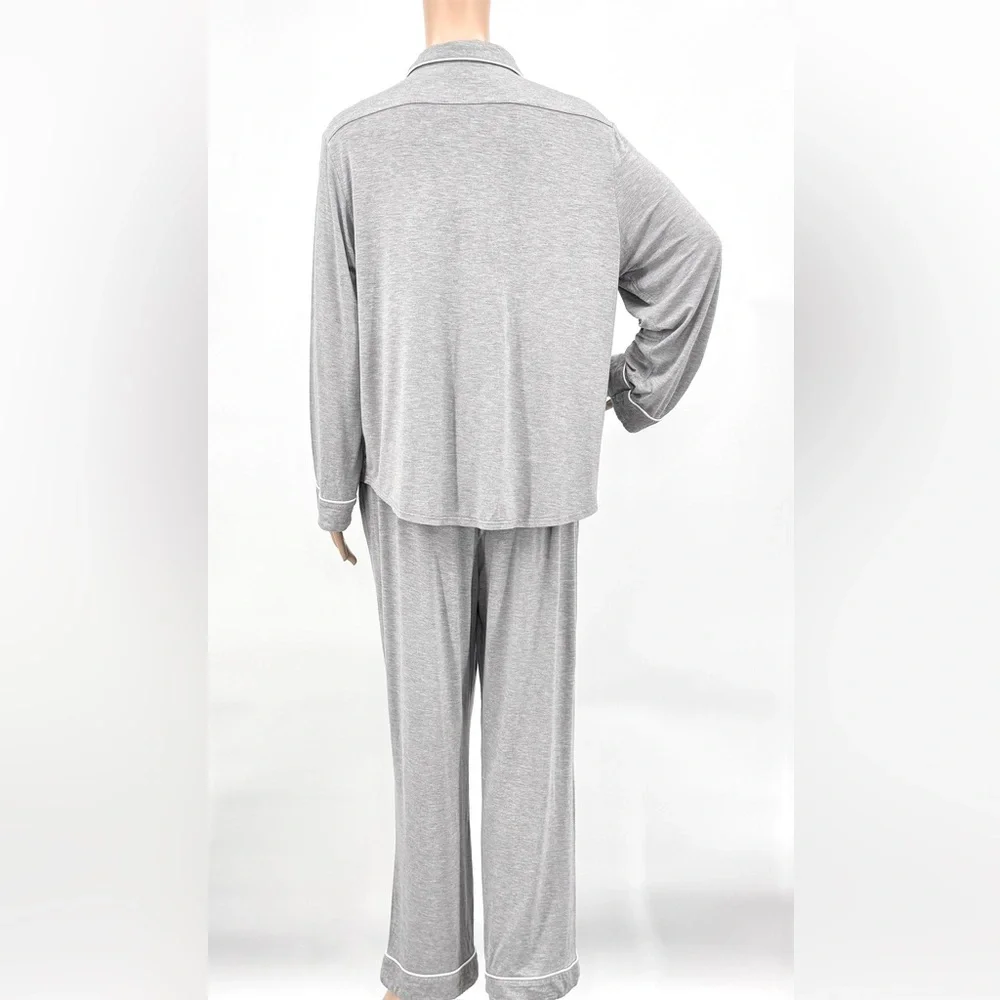 Cozy Earth Bamboo Knit Classic Long Sleeve Pajama Set - Picture 5 of 9